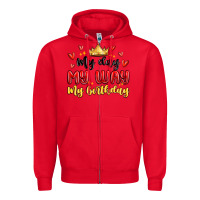 Red my day my way my birthday Zipper Hoodie - MaliasSmallBusiness
