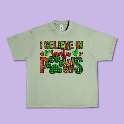 I Believe In Santa Paws Christmas Urban Heavy Tee Designed By Jasminsmagicworld
