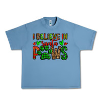 Pebble Blue i believe in santa paws christmas Urban Heavy Tee - Jasminsmagicworld