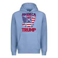 Colony Blue Trump America First Eagle Premium Hoodie - Bettercallsaul
