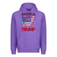 Purple Trump America First Eagle Premium Hoodie - Bettercallsaul