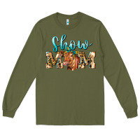 Army Green Western Show Mom Red Angus Long Sleeve Tee - LillyAllenDesigns