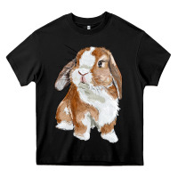 Black Cute Bunny Heavy Core Tee - RanaPortraitStore