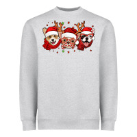 Heather Grey christmas dogs corgi chihuahua frenchie Heavyweight Sweatshirt - Jasminsmagicworld