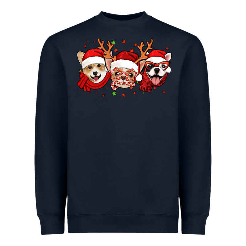 Christmas Dogs Corgi Chihuahua Frenchie Heavyweight Sweatshirt by Jasminsmagicworld | Teevron