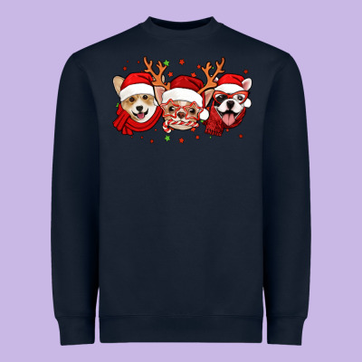 Christmas Dogs Corgi Chihuahua Frenchie Heavyweight Sweatshirt Designed By Jasminsmagicworld