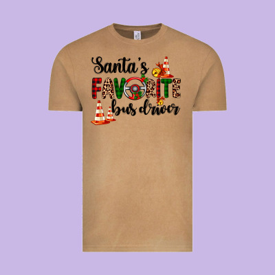 Santa's Favorite Bus Driver Vintage Tee Designed By Adodesignshop
