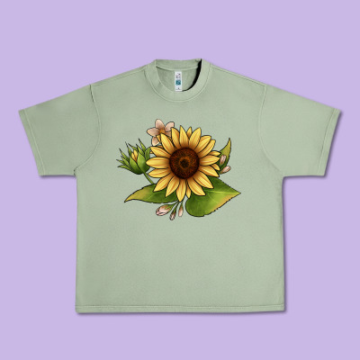 Sunflower Urban Heavy Tee Designed By Jahusdesignshop