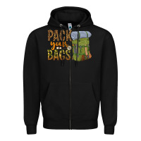 Black pack your bags Zipper Hoodie - NancyCooperArtShop