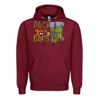 Burgundy pack your bags Zipper Hoodie - NancyCooperArtShop