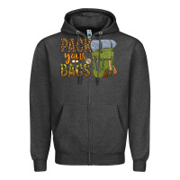 Charcoal Heather pack your bags Zipper Hoodie - NancyCooperArtShop