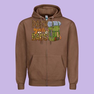 Pack Your Bags Zipper Hoodie Designed By Nancycooperartshop