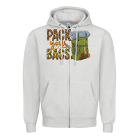 Dove Grey pack your bags Zipper Hoodie - NancyCooperArtShop
