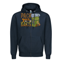 Navy pack your bags Zipper Hoodie - NancyCooperArtShop