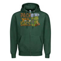 Sports Green pack your bags Zipper Hoodie - NancyCooperArtShop