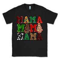 Black mama mama mama with christmas lights and christmas tree cakes Classic Tee - AdoDesignShop