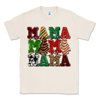 Natural mama mama mama with christmas lights and christmas tree cakes Classic Tee - AdoDesignShop