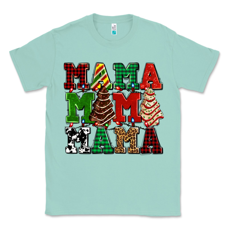 Mama Mama Mama With Christmas Lights And Christmas Tree Cakes Classic Tee by AdoDesignShop | Teevron