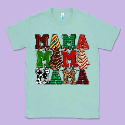 Mama Mama Mama With Christmas Lights And Christmas Tree Cakes Classic Tee Designed By Adodesignshop