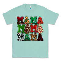 Seafoam mama mama mama with christmas lights and christmas tree cakes Classic Tee - AdoDesignShop