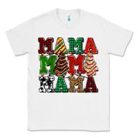 White mama mama mama with christmas lights and christmas tree cakes Classic Tee - AdoDesignShop