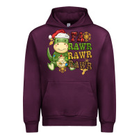Mauve Wine watercolor t rex fa rawr rawr rawr christmas Urban Hoodie - CowGirlArtShop