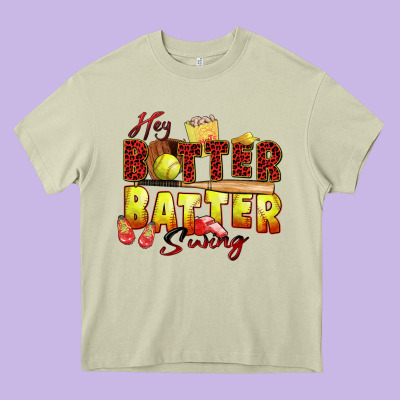 Hey Batter Batter Swing Softball Heavy Core Tee Designed By Zillion Design Studio