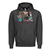 Charcoal Heather pca patient care assistant western Zipper Hoodie - NancyCooperArtShop