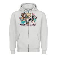 Dove Grey pca patient care assistant western Zipper Hoodie - NancyCooperArtShop