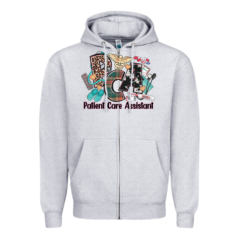 Pca Patient Care Assistant Western Zipper Hoodie by NancyCooperArtShop | Teevron