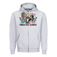 Heather Grey pca patient care assistant western Zipper Hoodie - NancyCooperArtShop