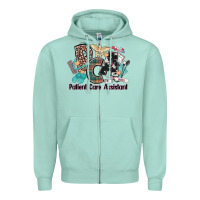 Seafoam pca patient care assistant western Zipper Hoodie - NancyCooperArtShop
