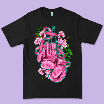 Cancer Boxing Gloves With Ribbon Premium Tee Designed By Adodesignshop