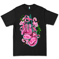 Black cancer boxing gloves with ribbon Premium Tee - AdoDesignShop