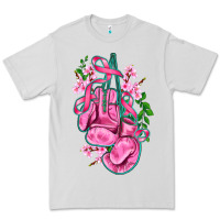 Dove Grey cancer boxing gloves with ribbon Premium Tee - AdoDesignShop