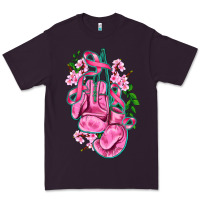 Plum cancer boxing gloves with ribbon Premium Tee - AdoDesignShop