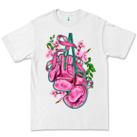 White cancer boxing gloves with ribbon Premium Tee - AdoDesignShop