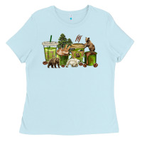 Baby Blue bear coffee cups Ladies Tee - texasbilliewilder