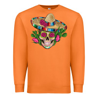 Carrot mexican skull sombrero roses cactus serape Premium Sweatshirt - Artiststas