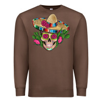 Chestnut mexican skull sombrero roses cactus serape Premium Sweatshirt - Artiststas