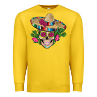 Lemon mexican skull sombrero roses cactus serape Premium Sweatshirt - Artiststas