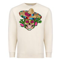 Sandshell mexican skull sombrero roses cactus serape Premium Sweatshirt - Artiststas
