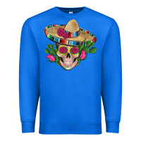 True Royal mexican skull sombrero roses cactus serape Premium Sweatshirt - Artiststas