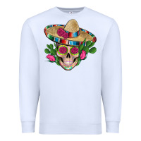 Mexican Skull Sombrero Roses Cactus Serape Premium Sweatshirt | Teevron