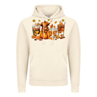 Vintage Artic Fall Autumn cow pumpkin coffee cups Vintage Hoodie - RanaPortraitStore