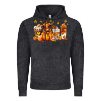 Vintage Black Fall Autumn cow pumpkin coffee cups Vintage Hoodie - RanaPortraitStore