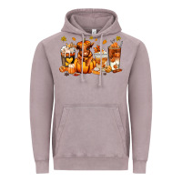 Vintage Zinc Fall Autumn cow pumpkin coffee cups Vintage Hoodie - RanaPortraitStore