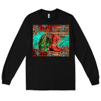 Black country boots and cowboy hat christmas Long Sleeve Tee - Jasminsmagicworld
