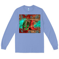 Colony Blue country boots and cowboy hat christmas Long Sleeve Tee - Jasminsmagicworld