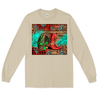 Mushroom country boots and cowboy hat christmas Long Sleeve Tee - Jasminsmagicworld